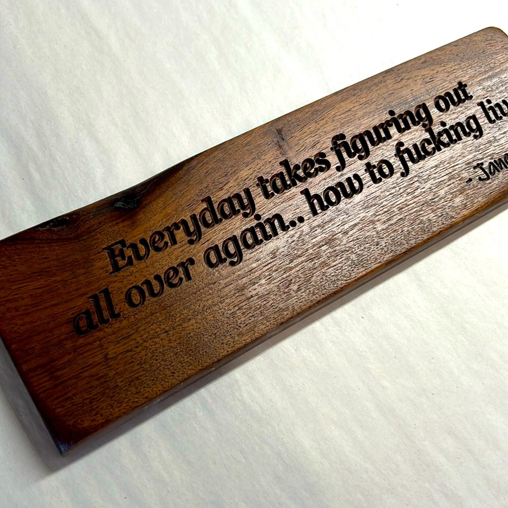 W10 - Brand new solid walnut Quote sign from deadwood television service